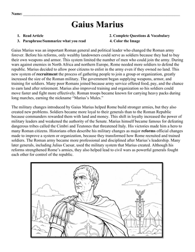 Gaius Marius Worksheet
