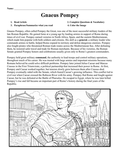 Gnaeus Pompey Worksheet