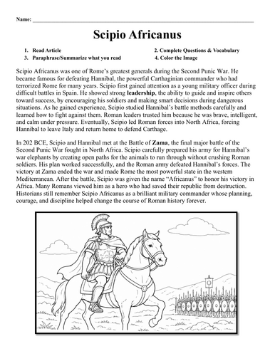 Scipio Africanus Worksheet