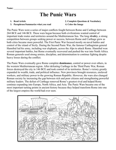 The Punic Wars Worksheet