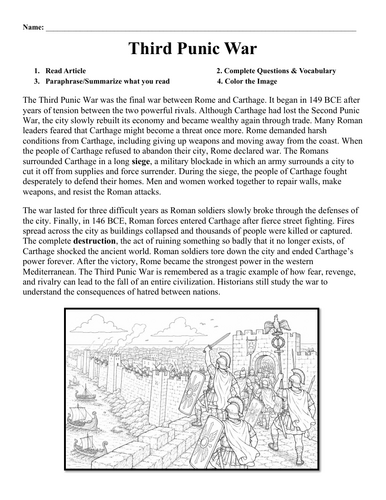 The Third Punic War Worksheet