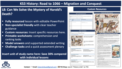 Bayeux Tapestry and Harold’s Death | KS3 Year 7 History Lesson