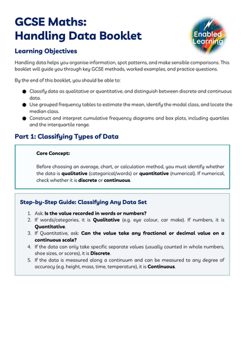 GCSE Maths - Handling Data Work Booklet