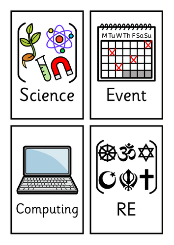 Visual Timetable Cards for Primary and SEND Classrooms | Widgit Symbols