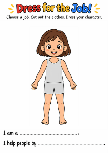 Community Helpers | Dress for the Job Cut and Paste Activity