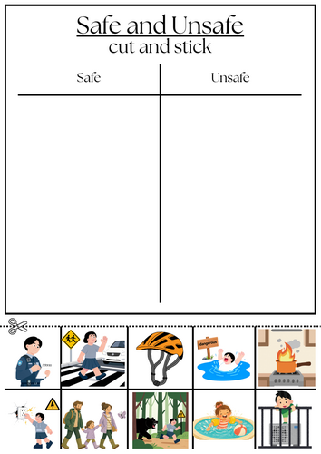 Safe and Unsafe -  Foods Cut and Paste Sorting Activity | PSHE Worksheet