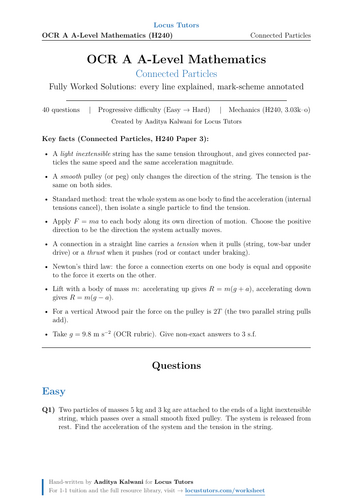 Connected Particles | OCR A A-Level Maths | 40 Worked Examples (H240)