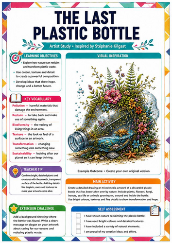 The Last Plastic Bottle – Stéphanie Kilgast Inspired KS3/KS4 Environmental Art Worksheet