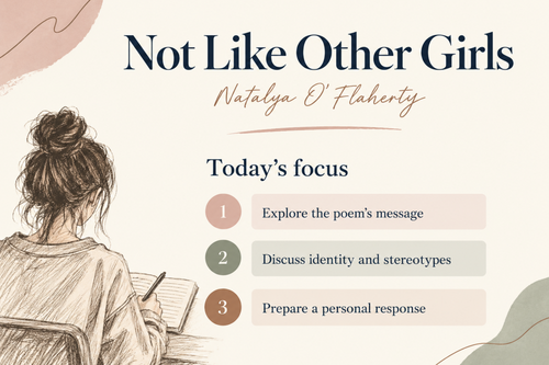 Not Like Other Girls by Natalya O’Flaherty – Junior Cycle Poetry Revision Lesson