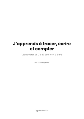Nursery-Year 1 French Numbers 0-20 | 60 pp