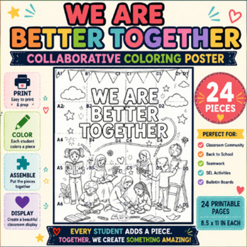 We Are Better Together | Collaborative Coloring Poster