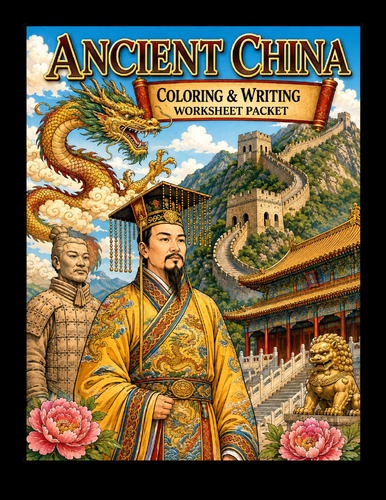 Ancient China Coloring & Writing Worksheet Bundle (47 Worksheets)