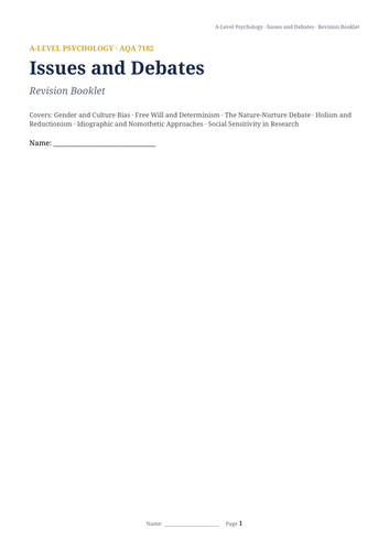 Issues and Debates workbook