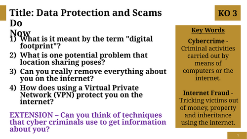 Data Protection and Scams