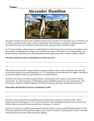 Alexander Hamilton Assignment "Chunked"
