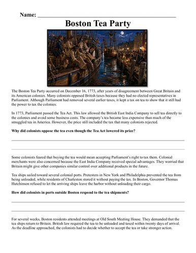 Boston Tea Party Assignment "Chunked"