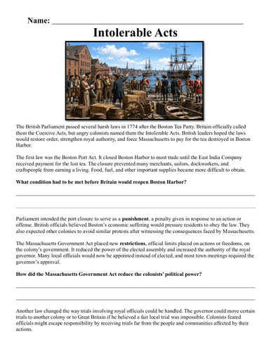 Intolerable Acts Assignment "Chunked"