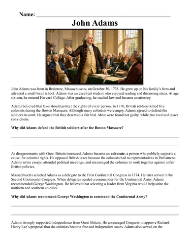 John Adams Assignment "Chunked"