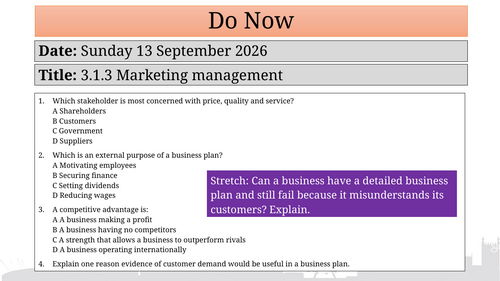 3.1.3 Identifying/anticipating/understanding customer needs - AQA A Level (7138)