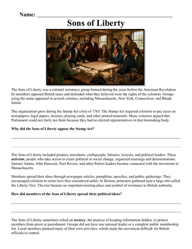 Sons of Liberty  Assignment "Chunked"