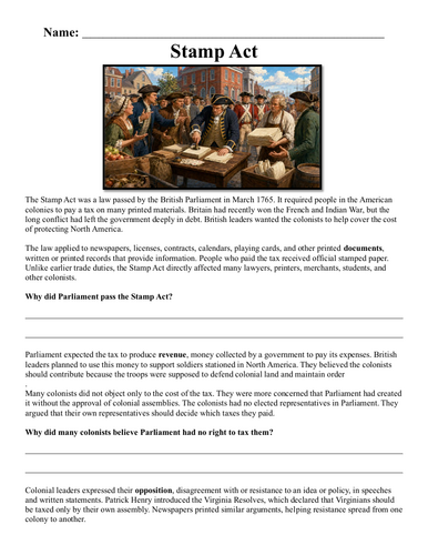 Stamp Act Assignment "Chunked"