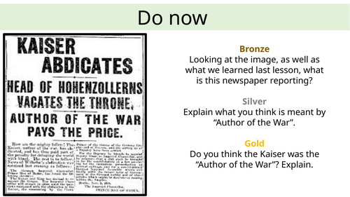 AQA GCSE History: Germany 1890–1945 – How was Germany affected by the First World War?