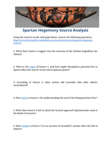 Spartan Hegemony Source Analysis Worksheet