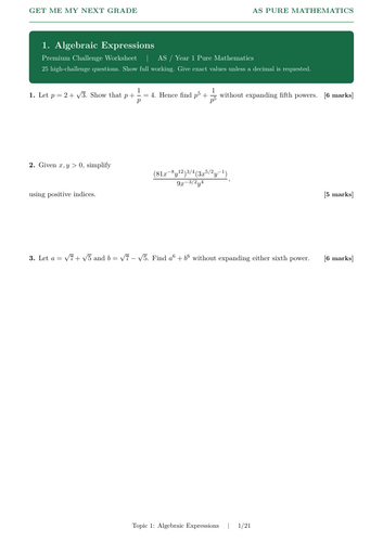 AS Algebraic Expressions