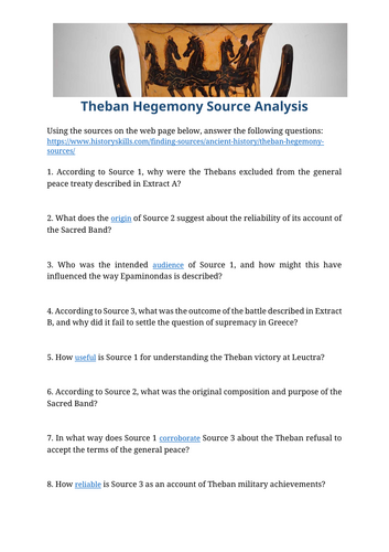 Theban Hegemony Source Analysis Worksheet