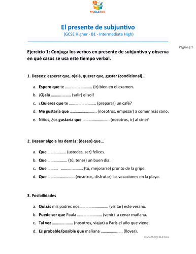 Spanish Present Subjunctive – Uses & Practice | B1.2 | Intermediate Level 6