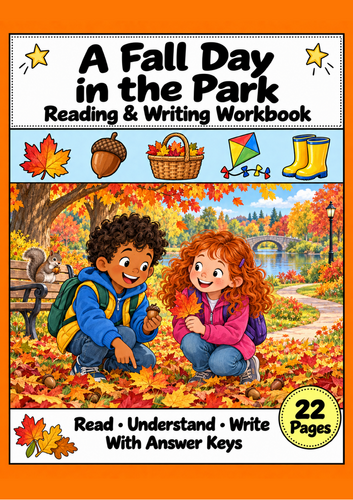 Fall Reading Comprehension & Writing Workbook | Grades 1-2 EAL ESL