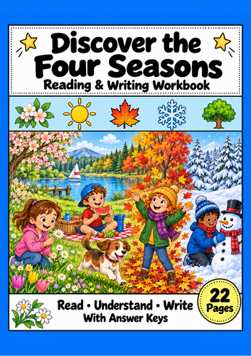 Four Seasons Reading Comprehension Workbook | Grades 1-2 EAL ESL