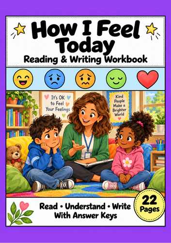 Feelings & Emotions Reading Comprehension | Grades 1-2 SEL EAL ESL