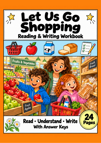 Shopping Vocabulary Reading Comprehension | Grades 1-2 EAL ESL