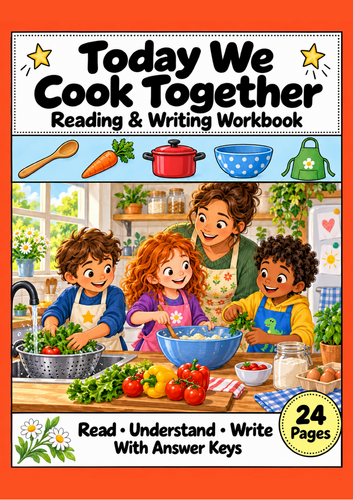 Cooking Vocabulary Reading Comprehension | Grades 1-2 EAL ESL