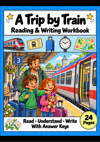 Train Travel Reading Comprehension Workbook | Grades 1-2 EAL ESL