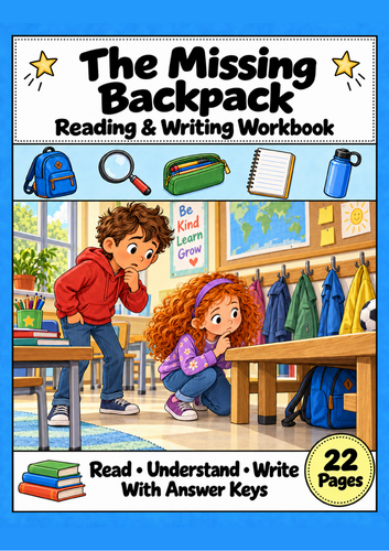 Missing Backpack Reading Comprehension Mystery | Grades 1-2 ELA