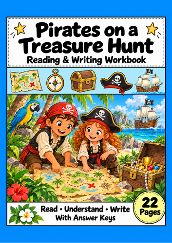 Pirates Treasure Hunt Reading Comprehension | Grades 1-2 EAL ESL