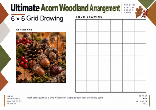 Ultimate Acorn Woodland Arrangement – Advanced Grid Drawing | KS3 & KS4