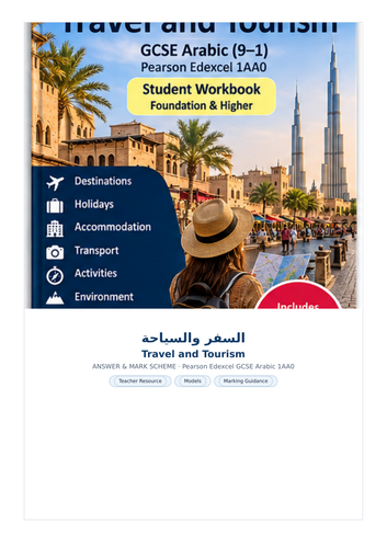 GCSE Arabic (9–1) Travel & Tourism – السفر والسياحة | Edexcel 1AA0 Workbook + Answers