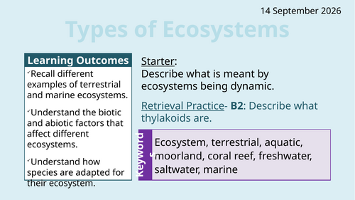 OCR AAQ in Applied Science- Environmental Studies: Types of Ecosystems