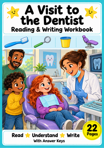 Dentist Visit Reading Comprehension and Writing Workbook Grades 1-2