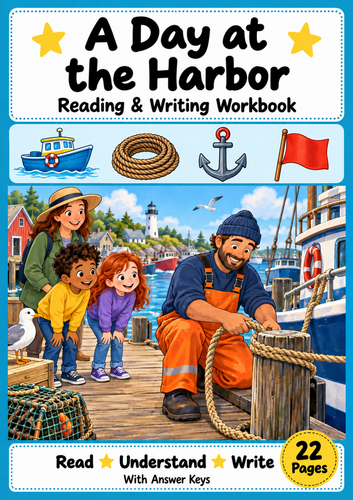 Harbor Boats Reading Comprehension and Writing Workbook Grades 1-2