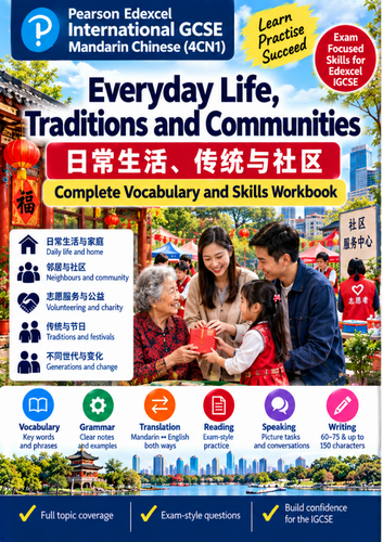 Pearson Edexcel IGCSE Mandarin Chinese 4CN1 | Everyday Life, Traditions & Communities | Workbook +