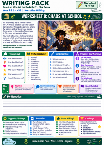 Who Let the Gods Out? Writing Pack | English | SEN-Friendly Resources