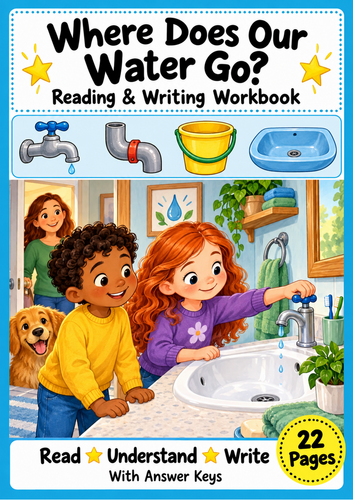 Water Use Reading Comprehension and Writing Workbook Grades 1-2