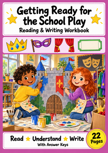 School Play Reading Comprehension and Writing Workbook Grades 1-2