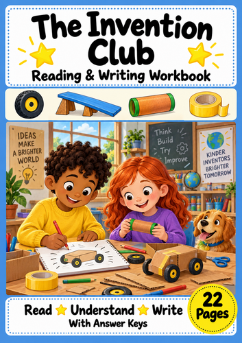 Invention Club STEM Reading Comprehension Workbook Grades 1-2