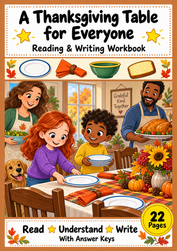 Thanksgiving Reading Comprehension and Writing Workbook Grades 1-2