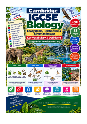 Cambridge IGCSE Biology Ecology & Environment | 238 Key Terms | 88-Page Revision Glossary